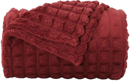 vidaXL Κουβέρτα Fleece Υπέρδιπλη 240x220εκ. Βεραμάν, Κόκκινο