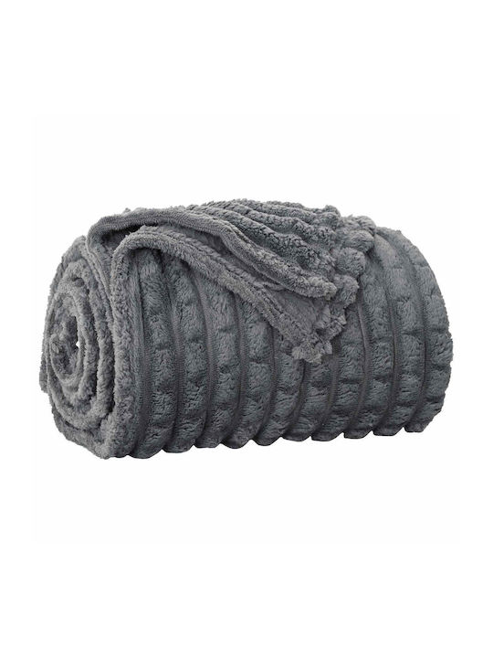 vidaXL Fleece Decke Einzeln 150x130cm Dunkelgrau
