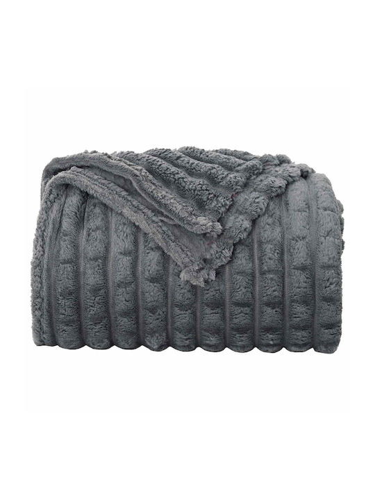vidaXL Fleece Decke Einzeln 150x130cm Dunkelgrau