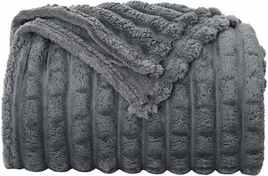 vidaXL Fleece Decke Einzeln 150x130cm Dunkelgrau