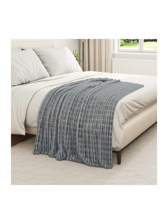 vidaXL Fleece Decke Einzeln 150x130cm Dunkelgrau
