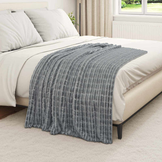 vidaXL Fleece Decke Einzeln 150x130cm Dunkelgrau