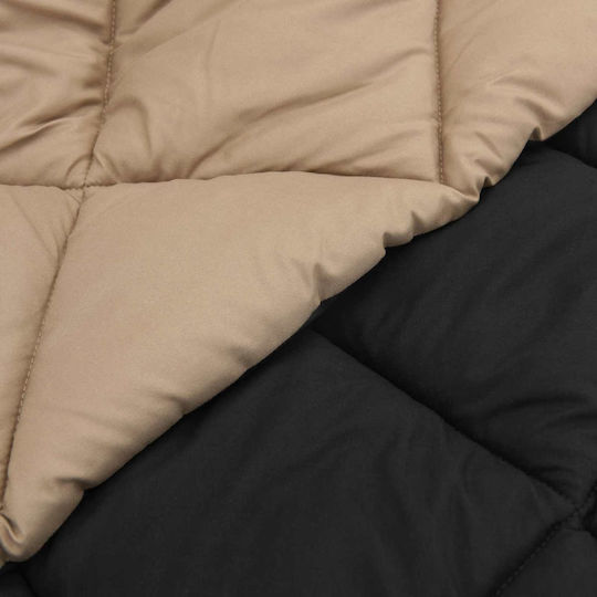 vidaXL Husă de Pilotă Super Dublă 220x200 Black, Tan