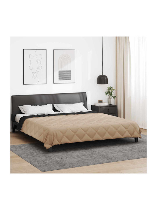 vidaXL Duvet Cover Queen 220x200 Black, Tan