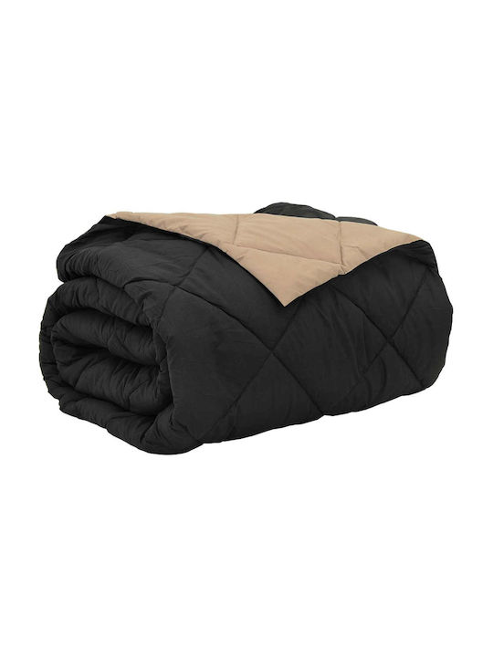 vidaXL Duvet Cover Queen 220x200 Black, Tan