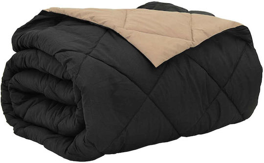 vidaXL Husă de Pilotă Super Dublă 220x200 Black, Tan