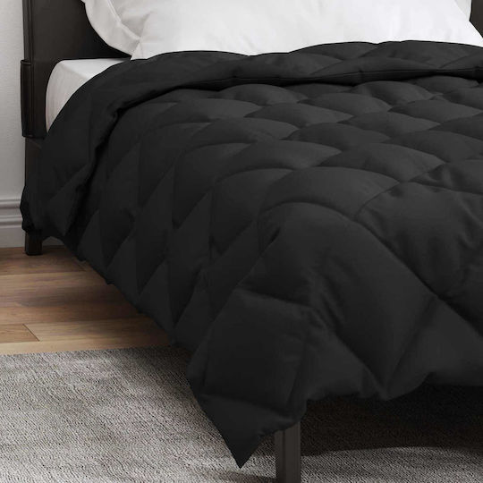 vidaXL Duvet Cover Queen 220x155 Black Velvet-Black Metal