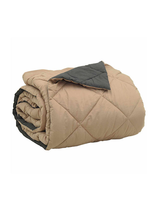 vidaXL Duvet Cover Queen 220x240 Anthracite, Tan