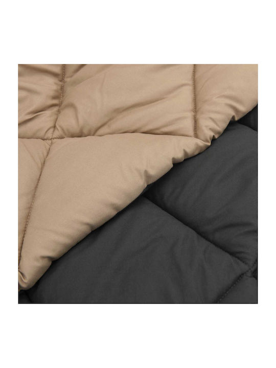 vidaXL Duvet Cover Queen 220x240 Anthracite, Tan
