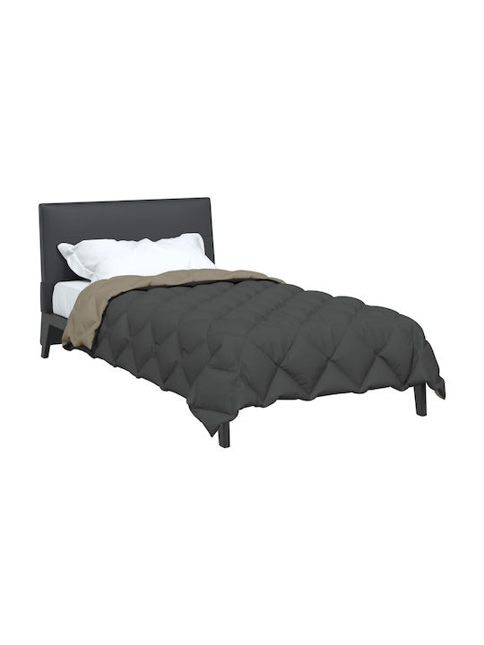 vidaXL Duvet Cover Single 135x200 Light Grey, Anthracite