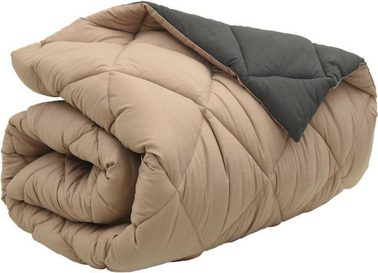 vidaXL Duvet Cover Single 135x200 Anthracite, Tan