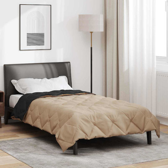 vidaXL Duvet Cover Single 135x200 Black, Tan