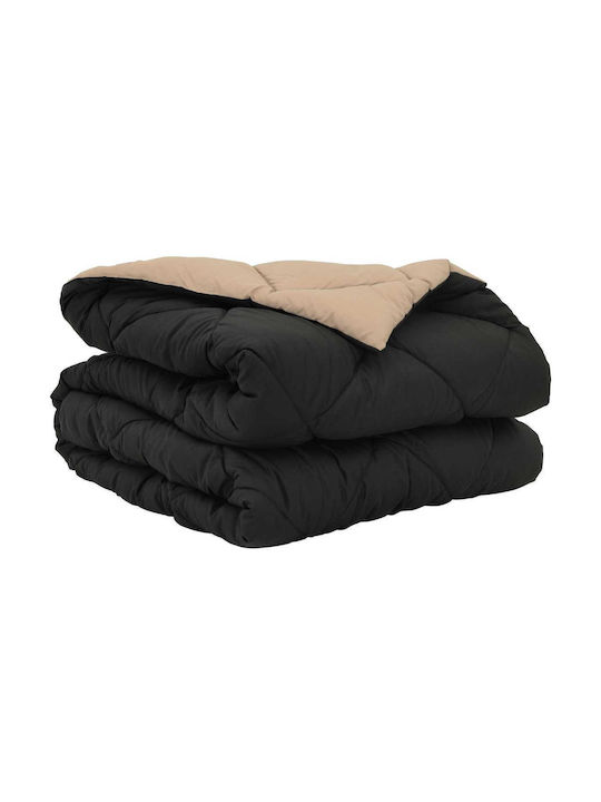 vidaXL Duvet Cover Single 140x200 Black, Tan