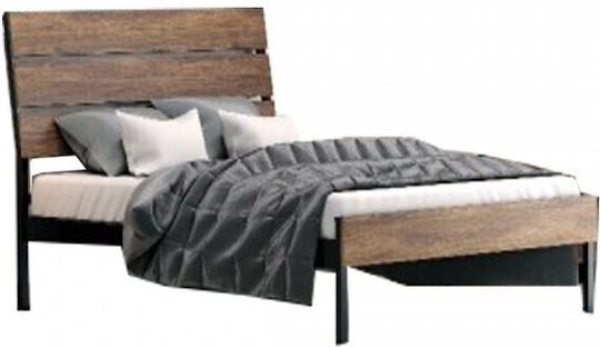 Lydia Wooden Semi-Double Bed Brown For Mattress 120x190cm
