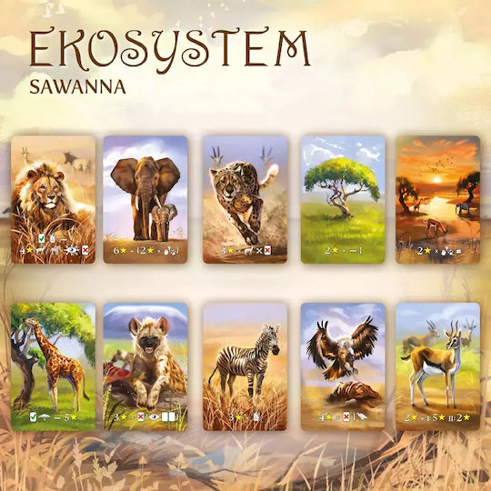Board Game Ecosystem 3 Savannah for 1-6 Players 8+ Years Old (PL) Nasza Ksiegarnia