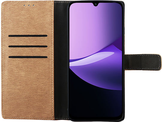 Volte-Tel Book Synthetic Leather / Silicone Gold (Redmi 15C)