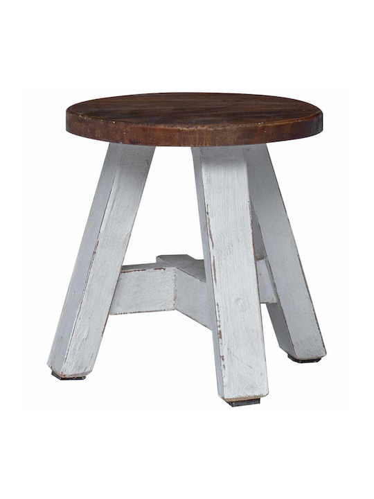 Round Side Table Wooden Beige M22xW22xH24cm