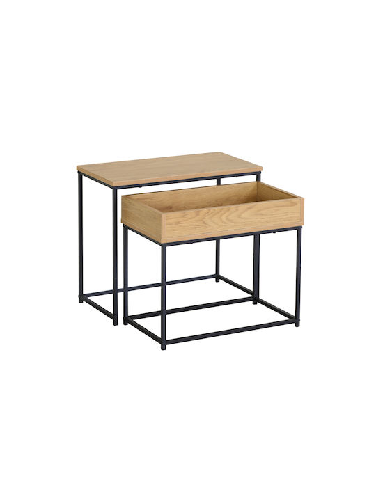 Rechteckiger Zigon Iolkos Metall Sonoma 2 Stück M60xB30xH50cm