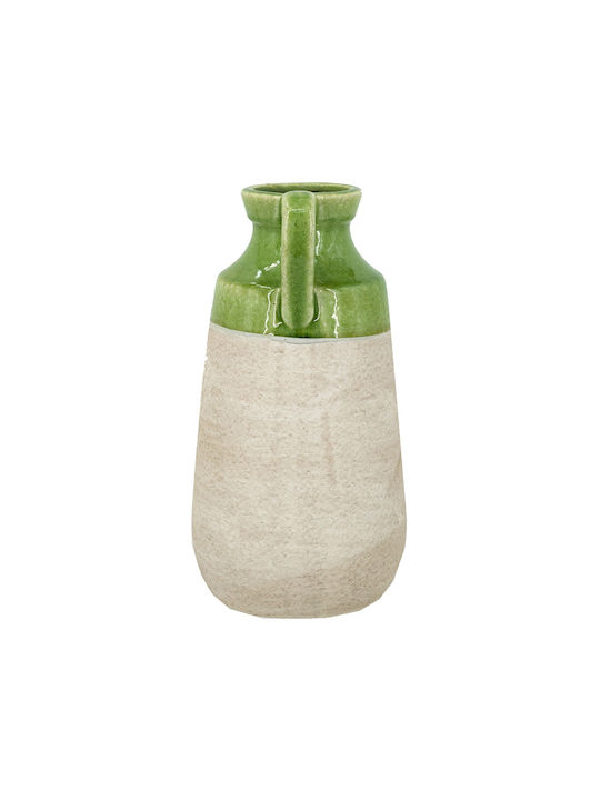 Artekko Candia Vază Ceramică Verde Bej 15.5x14.5x30 Cm