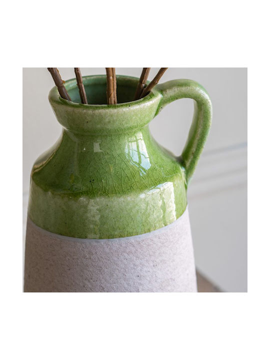 Artekko Candia Vază Ceramică Verde Bej 15.5x14.5x30 Cm