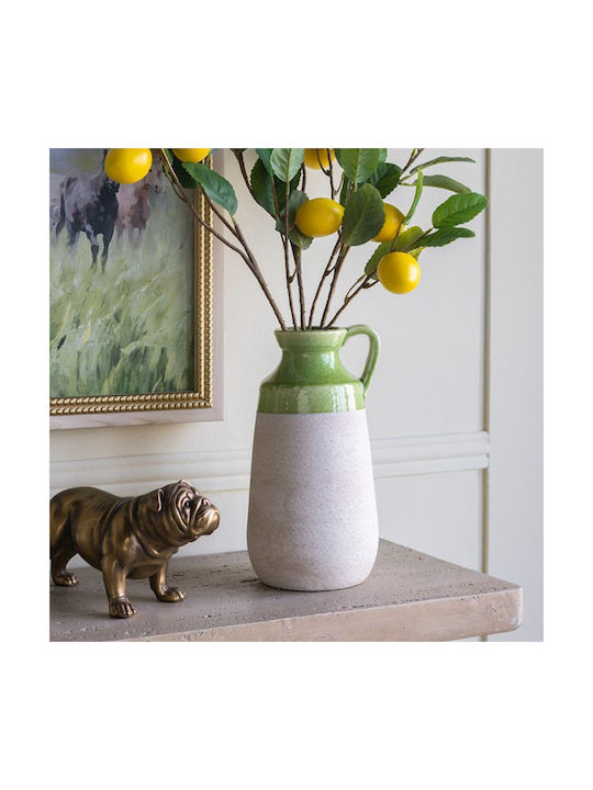 Artekko Candia Vază Ceramică Verde Bej 15.5x14.5x30 Cm