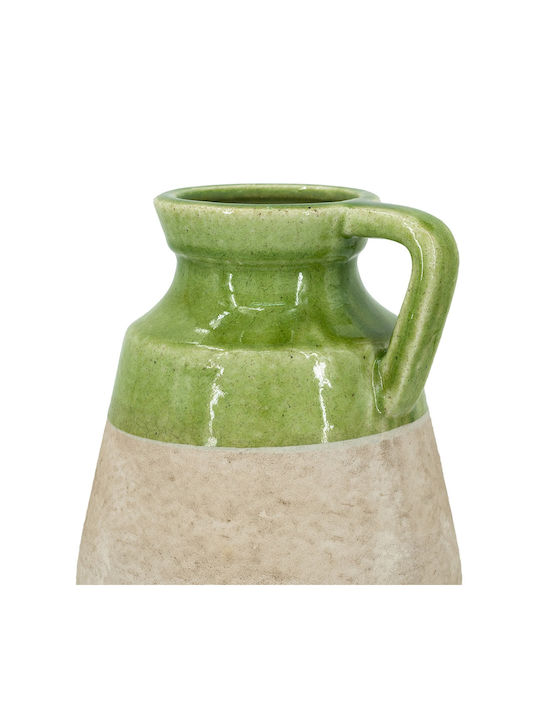 Artekko Candia Vază Ceramică Verde Bej 15.5x14.5x20 Cm