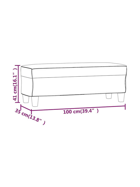 Ταμπουρέ Επενδυμένο με Ύφασμα Καφέ 70x35x41εκ.