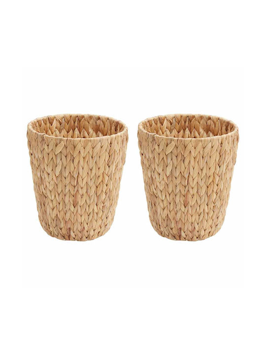 vidaXL Waste Bin Waste Plastic Brown 25x25x28.5cm 2pcs
