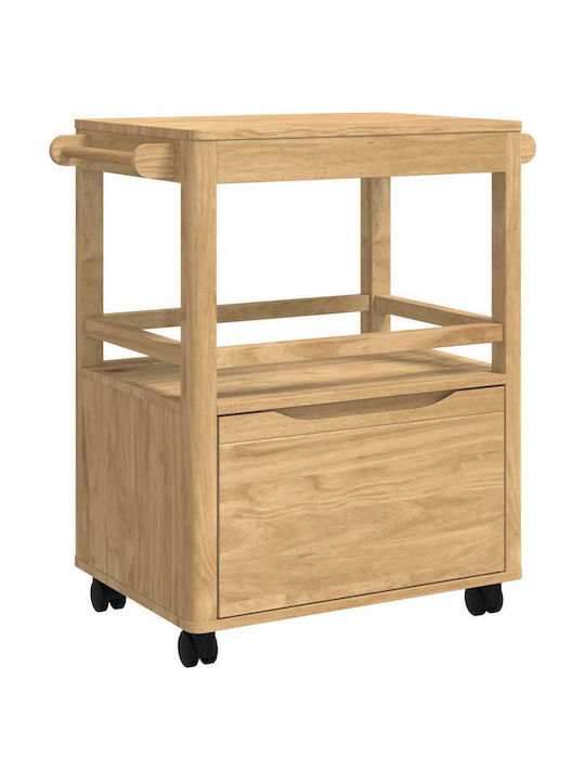 vidaXL Wooden Kitchen Rack 3 Tiers Brown 72.5x45x80cm