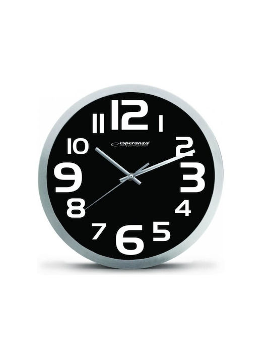 Esperanza Zurich Leise Wanduhr Metallisch Weiß Ø25cm