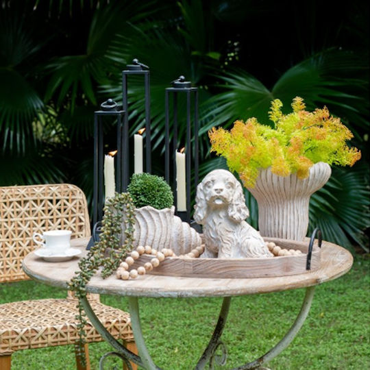 Artekko Metallic Lanterns Set Black 10x10x48cm 3pcs