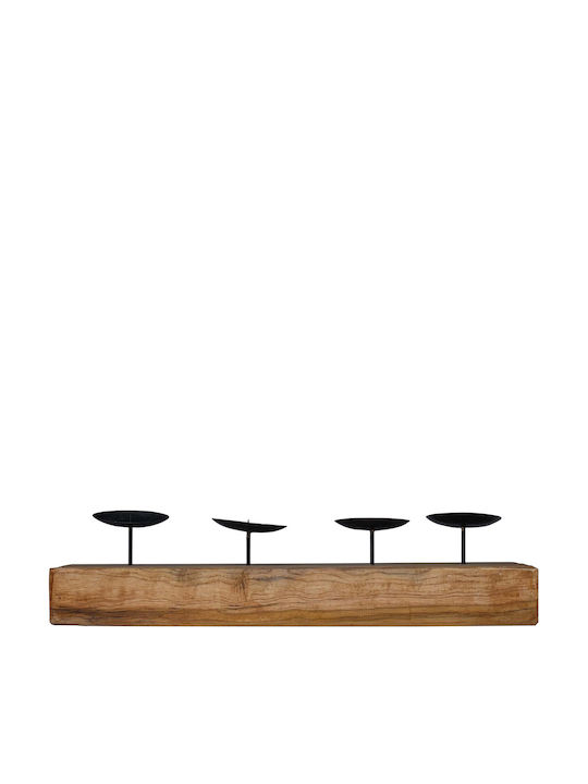vidaXL Wooden Candle Holder in Brown Colour 50x10x15cm Various Colors