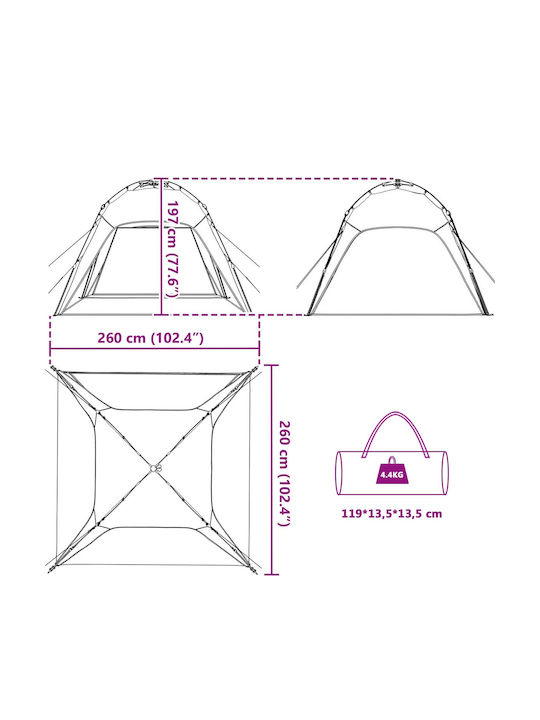 vidaXL Zelt Terrasse Gray 2.6x2.6m