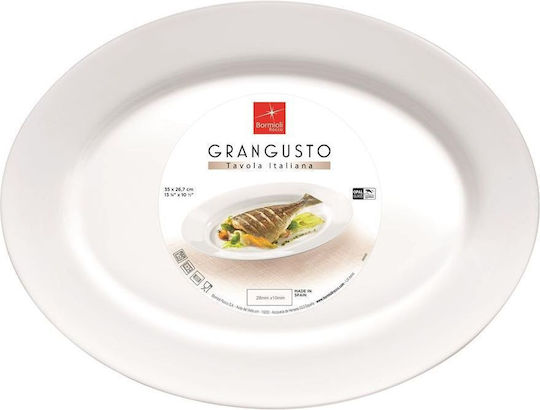 Bormioli Rocco Grangusto Serving Platter Oval made of Porcelain White 35x26.8cm Bormioli Rocco Grangusto Serving Platter Oval made of Porcelain White 35x26.8cm