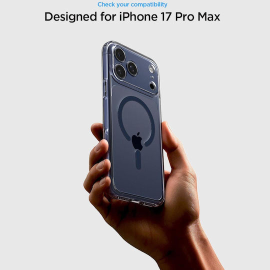 Spigen Ultra Hybrid MagFit Rückseite Umschlag Silikon / Kunststoff 2mm Transparent Tiefblau (iPhone 17 Pro Max)