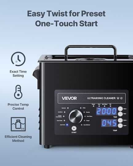 Vevor Ultrasonic Cleaner 3lt with Mechanical Timer