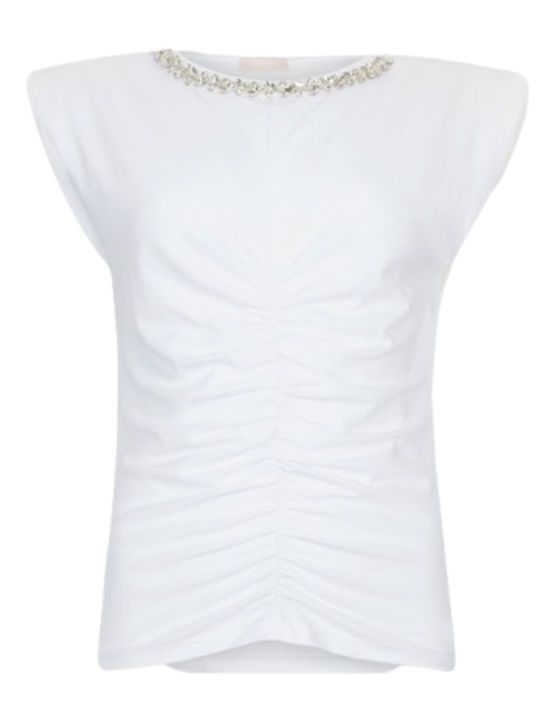 Women's Blouse Cotton Sleeveless White