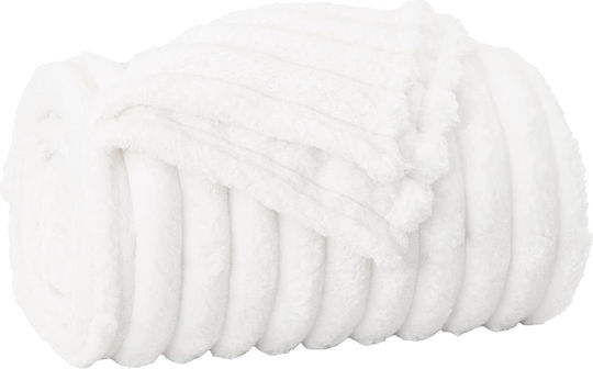 vidaXL Ριχτάρι Διθέσιου Καναπέ Fleece 270x240εκ. Λευκό