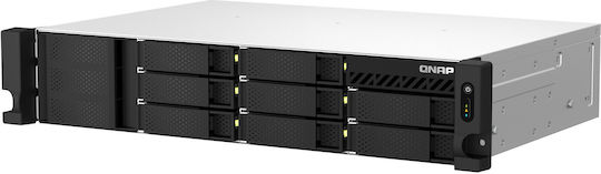 QNap TS-873AEU-RP-4G NAS Rack με 8 θέσεις για HDD/SSD και 2 θύρες Ethernet