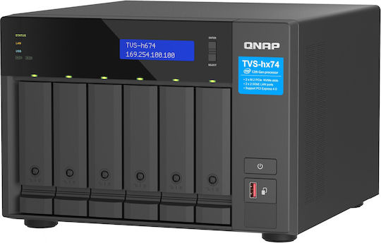QNap TVS-h674T NAS Tower με 6 θέσεις για HDD/M.2/SSD και 2 θύρες Ethernet
