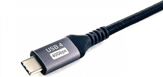Equip Braided USB 4 Video Cable USB-C Male - USB-C 240W PD Black 1.2m 128381