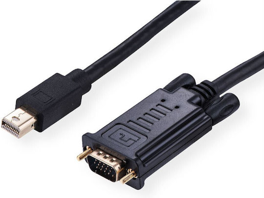 Roline Mini DisplayPort към VGA кабел Mini DP M към VGA M черен 1m