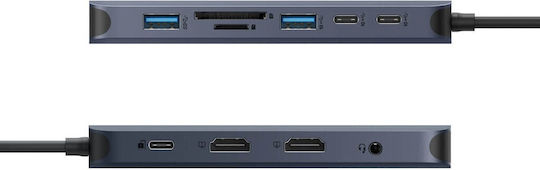 Targus USB-Hub 10 Anschlüsse USB 3.2 mit Anschluss an einen Computer USB-C Ethernet