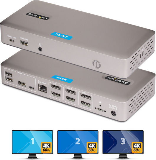 StarTech Hub 20 Θυρών με σύνδεση USB-C / Ethernet Γκρι