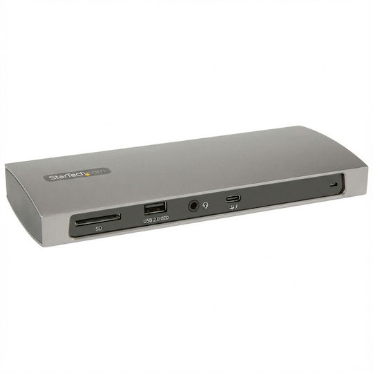 StarTech Thunderbolt 4 Docking Station με 4K PD Ethernet και συνδεση 2 Οθονών Μαύρο (TB4CDOCKUE)