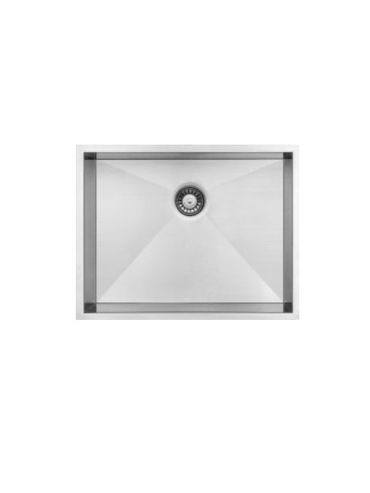 Macart Quattro Ένθετος Νεροχύτης Inox Σατινέ Μ50xΠ40cm Ασημί