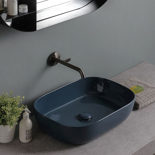 Scarabeo Επικαθήμενος Νιπτήρας Πορσελάνης 56x39cm Ocean Glossy