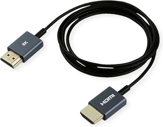 Roline Hdmi Cable Ultra Hd 8k60hz Ultra Slim Black 1.5m Roline 11.04.5937