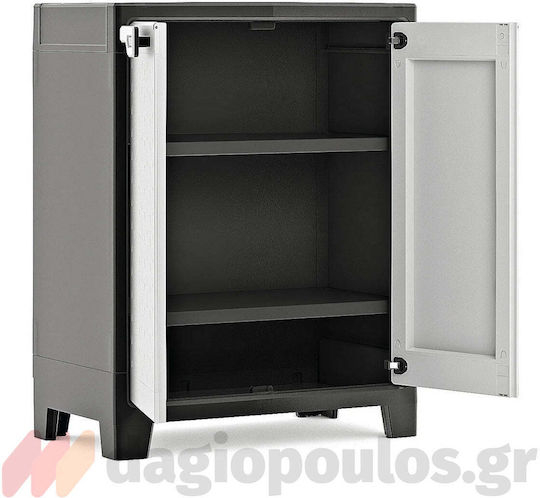 Doppelflügeliger Außenschrank Titan aus Polypropylen mit 2 Regalen 80x44x100cm