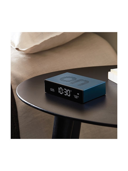 Lexon Flip Ceas De Masă Din Plastic Cu Ceas Deșteptător Albastru 94435DB
